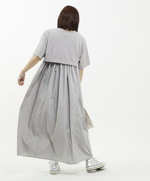 「CONVERSE TOKYO」 半袖ワンピース FREE チャコールグレー レディース_画像3