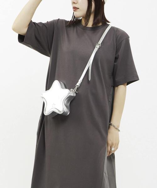「CONVERSE TOKYO」 半袖ワンピース FREE チャコールグレー レディース_画像6