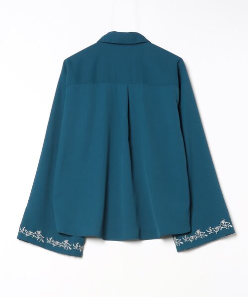 「Ellno Loset」 長袖シャツ MEDIUM ブルーグリーン メンズ_画像2