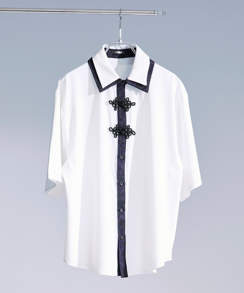 Ellno Loset（エルノロゼット） シャツ 半袖 ジャガードレイヤード 