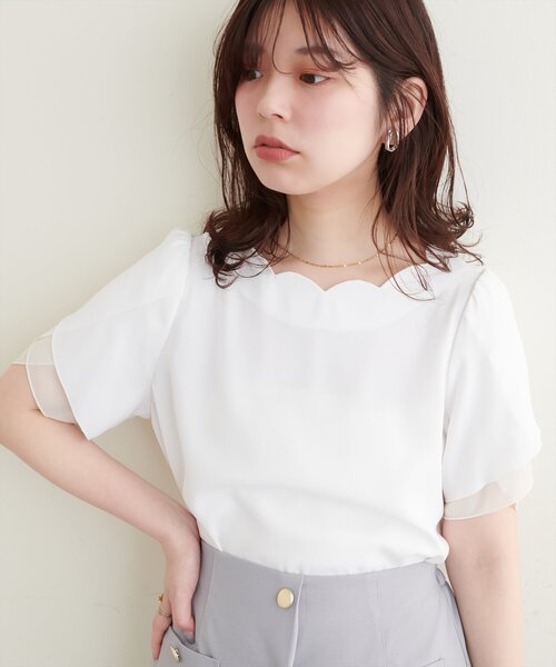 「natural couture」 半袖ブラウス FREE ネイビー レディース_画像3