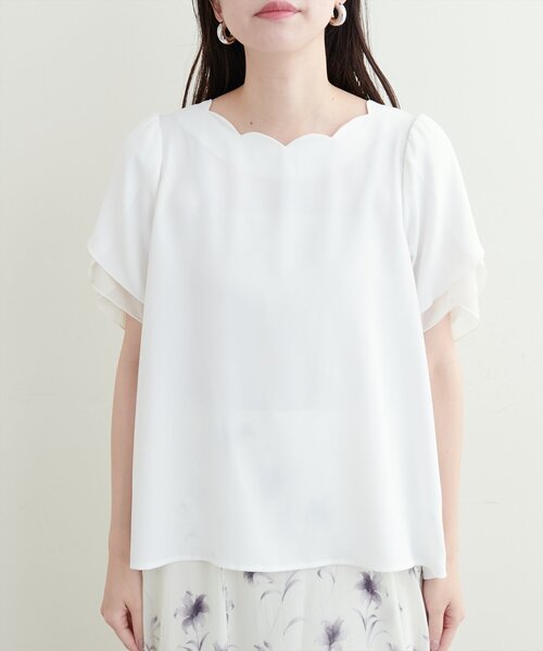 「natural couture」 半袖ブラウス FREE ネイビー レディース_画像5