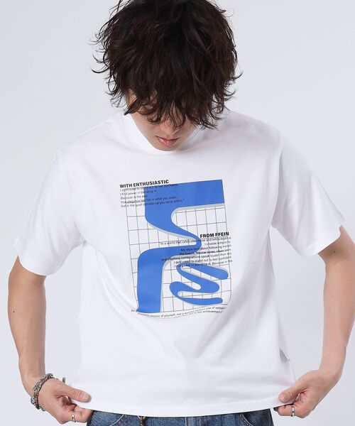 「FFEIN」 半袖Tシャツ MEDIUM アッシュグレー メンズ_画像7