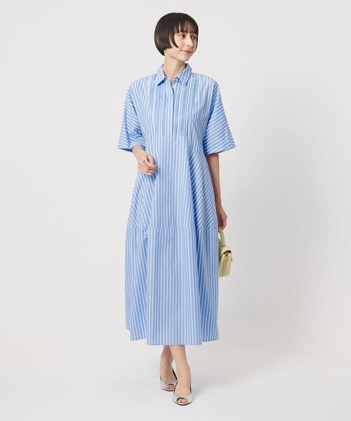 美品 ユナイテッドアローズ TOKYO 2,7万 ロングシャツ シャツワンピース UNITED ARROWS（ユナイテッドアローズ） ワンピース 半袖 タック