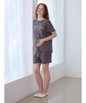 マタニティ マタニティレーヨンロゴショートパンツの詳細画像2