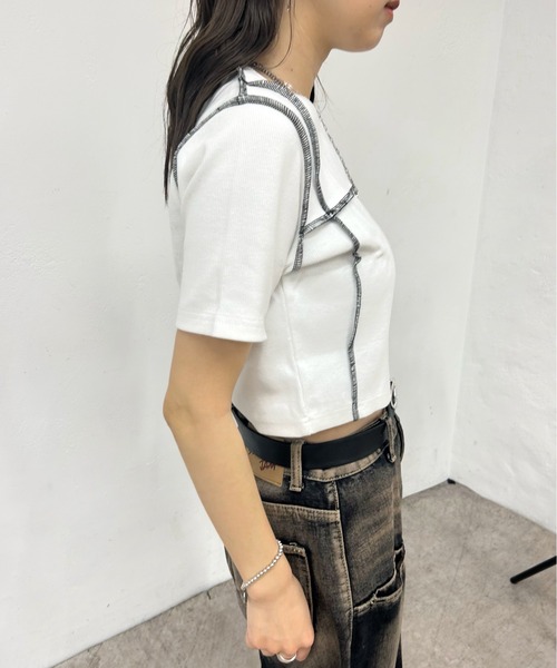 「WHO'S WHO gallery」 半袖カットソー FREE レッド レディース_画像7