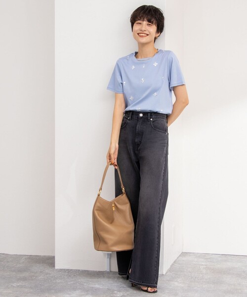 「NOLLEY'S」 半袖Tシャツ 38 ネイビー レディース_画像2