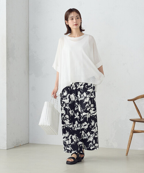 「COMME CA ISM」 イージーパンツ MEDIUM ブラック レディース_画像7