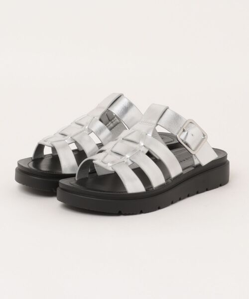 「LOWRYS FARM」 フラットサンダル MEDIUM シルバー レディース_画像2