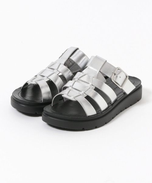 「LOWRYS FARM」 フラットサンダル MEDIUM シルバー レディース_画像5
