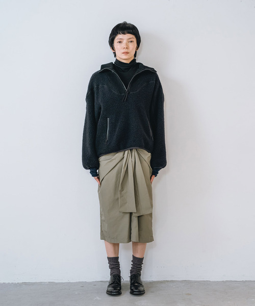 muller of yoshiokubo ミュラーオブヨシオクボ / fleece-texture half-zip Sweatshirt / MLF26709 レディース