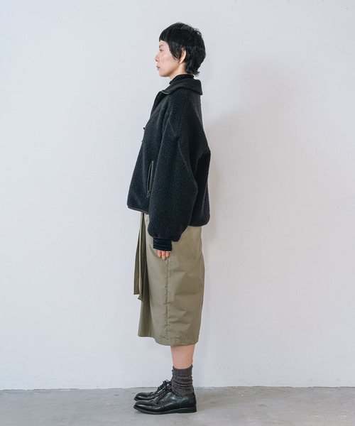 muller of yoshiokubo ミュラーオブヨシオクボ / fleece-texture half-zip Sweatshirt / MLF26709 レディース