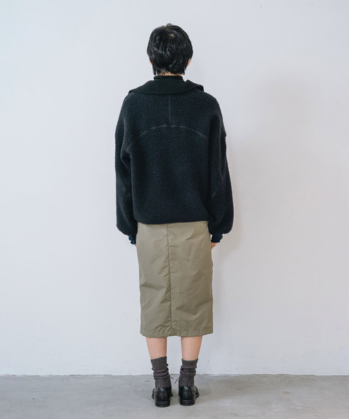 muller of yoshiokubo ミュラーオブヨシオクボ / fleece-texture half-zip Sweatshirt / MLF26709 レディース