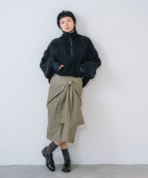 muller of yoshiokubo ミュラーオブヨシオクボ / fleece-texture half-zip Sweatshirt / MLF26709 レディース