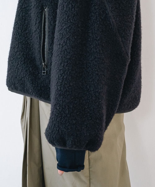 muller of yoshiokubo ミュラーオブヨシオクボ / fleece-texture half-zip Sweatshirt / MLF26709 レディース