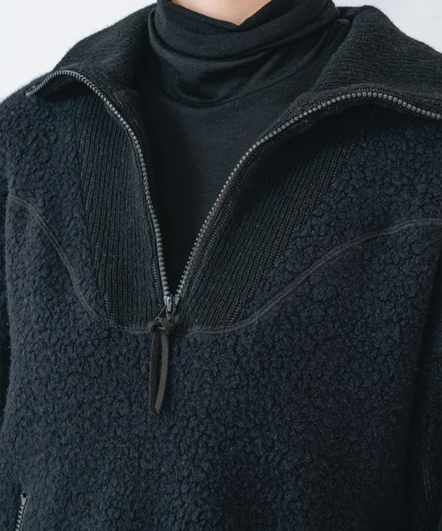 muller of yoshiokubo ミュラーオブヨシオクボ / fleece-texture half-zip Sweatshirt / MLF26709 レディース