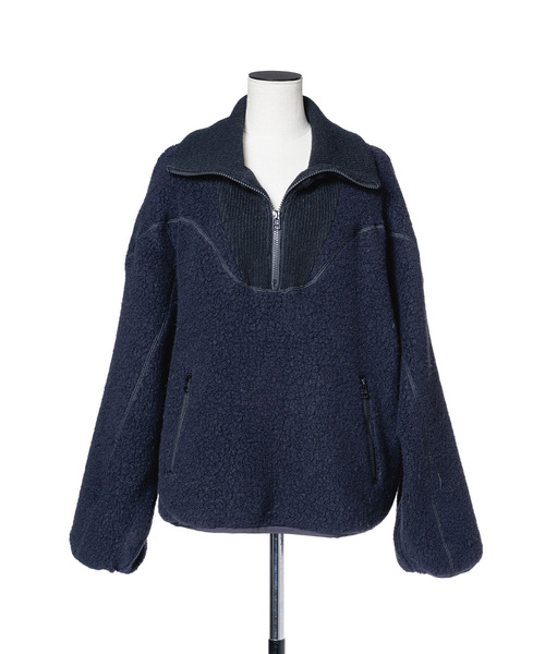 muller of yoshiokubo ミュラーオブヨシオクボ / fleece-texture half-zip Sweatshirt / MLF26709 レディース