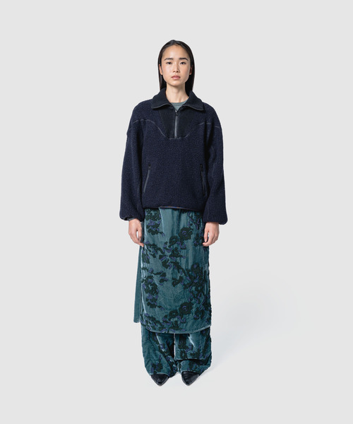 muller of yoshiokubo ミュラーオブヨシオクボ / fleece-texture half-zip Sweatshirt / MLF26709 レディース