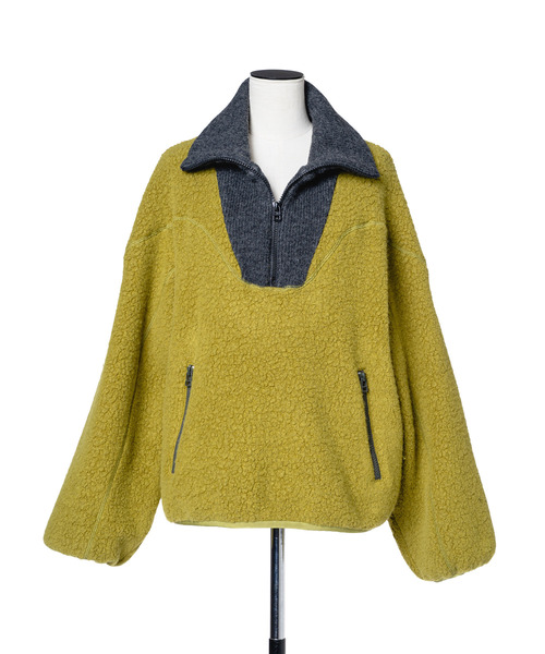 muller of yoshiokubo ミュラーオブヨシオクボ / fleece-texture half-zip Sweatshirt / MLF26709 レディース