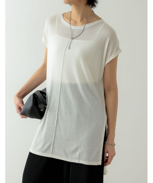 Re:EDIT tシャツ シアーフライスセンターピンタックフレンチ