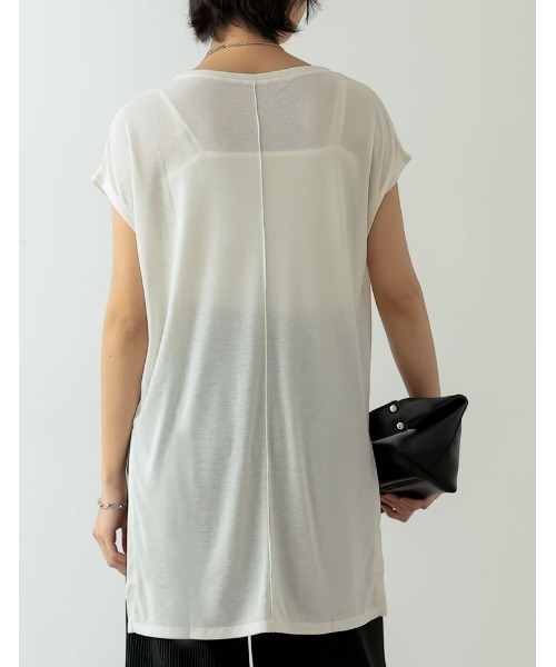 Re:EDIT tシャツ シアーフライスセンターピンタックフレンチ