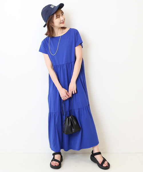 SLOBE IENA ワンピース ハイツイスト天竺ティアードワンピース