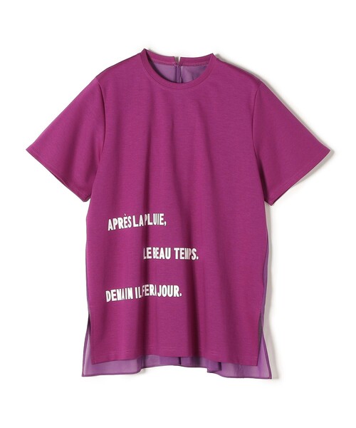 SHIPS tシャツ 0 x ones：布帛コンビプリントTEE レディース