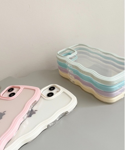 スマホケース 「 ammy. / エイミードット 」 パステル うねうね