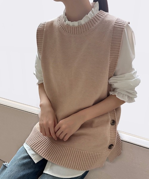 Extreme cashmere ブラウン　ワンショルダー　ニットベスト extreme cashmere(エクストリーム カシミア) | ビーナウ ニット