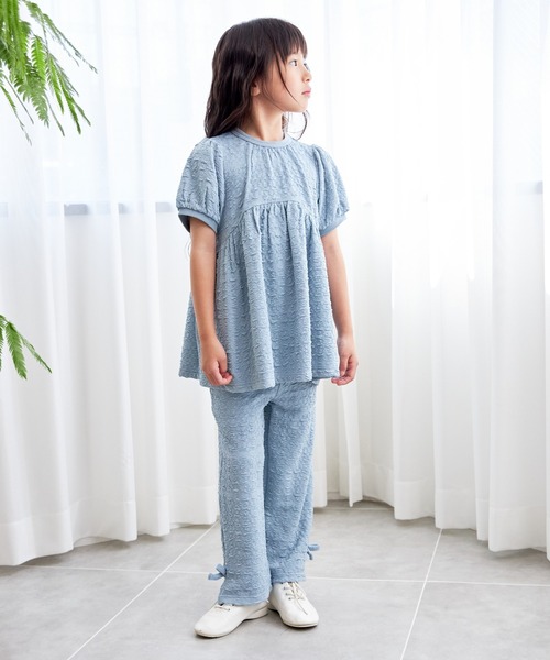 MAKE YOUR DAY バックリボンジャガードチュニック80〜140cm