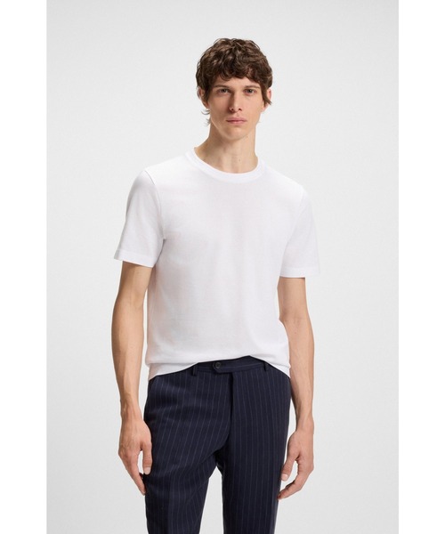 BOSS コットン/シルク Tシャツ ストライプストラクチャー hbeu50538892_118_100?$