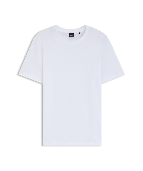 BOSS ボス★Taut コットン＆リネンTシャツ BOSS - モダンフィット コットン入り Tシャツ - ダークブルー