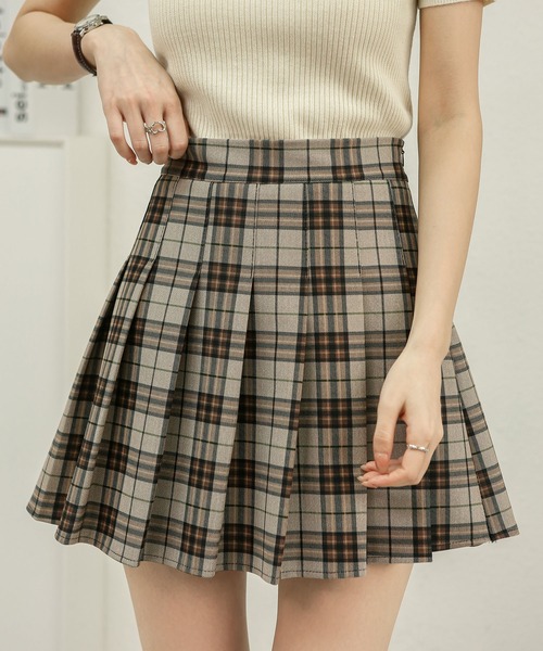 MAISON DE THERESE スカート ハイウエストAラインミニプリーツス
