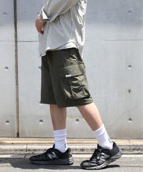 カーゴパンツ 「MAISON CLUB」新素材追加！ワイドカーゴハーフパンツ ショートパンツ　ナイロンショーツ　/　スウェットショーツ メンズ | MAISON CLUB | 09