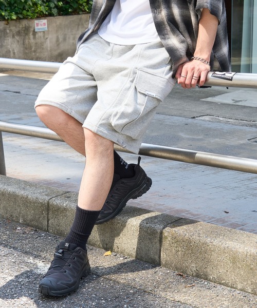 カーゴパンツ 「MAISON CLUB」新素材追加！ワイドカーゴハーフパンツ ショートパンツ　ナイロンショーツ　/　スウェットショーツ メンズ | MAISON CLUB | 25