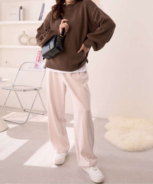 Ada. ニット セーター クルーネックサイドスリットニット レディース