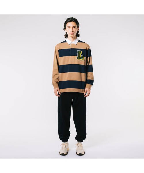 ラコステ LACOSTE ボーダーラガーシャツ （オレンジ