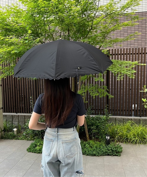 ゲラルディーニ/黒色グレーシャドー ロゴプリント1級遮光晴雨兼用ジャンプ日傘 ゲラルディーニ/黒色グレーシャドー ロゴプリント1級遮光晴雨