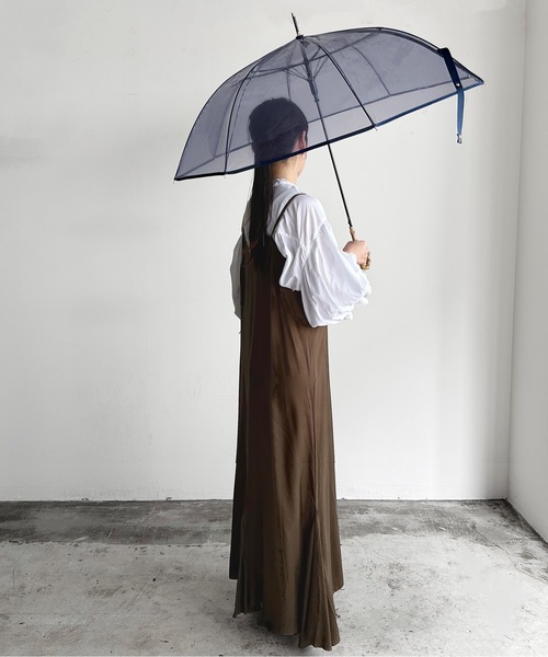 COMMON WARE 傘 NT:バンブーハンドル カラービニール傘 58cm