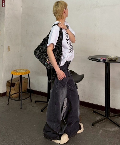 【 】Jeans デニム 2WAY ショルダー バッグ ♪ Port ショルダーバッグ バッグ 2WAY デニム ビッグ / トート