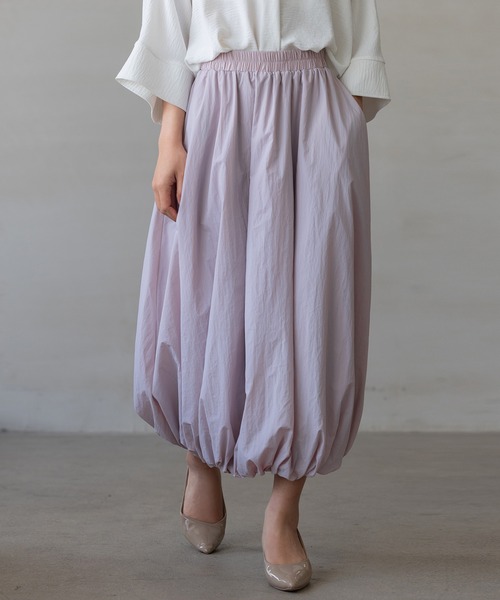 スカート 裏地付きふんわりバルーンスカート レディース : 83870627  