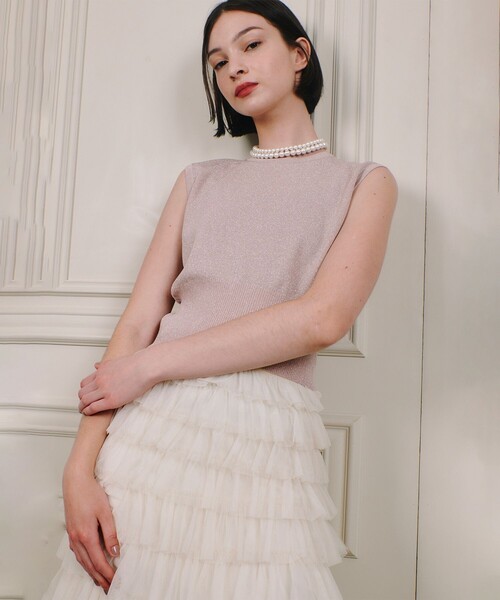 ニット セーター 「LOULOU WILLOUGHBY」リブコルセットラメプルオーバー レディース LOULOU WILLOUGHBY ニット セーター 「LOULOU WILLOUGHBY」リブ
