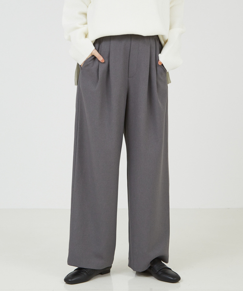 アバハウス マヴィ（abahouse mavie）/【セットアップ対応】ピンストライプ＆無地タックワイドパンツ abahouse mavie（アバハウスマヴィ） パンツ 「セットアップ対応」ピン