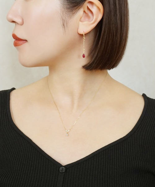テイクアップ Palette パレット チャーム ルビー TAKE-UP ピアス 「 Palette」K10 ルビー ドロップチャーム