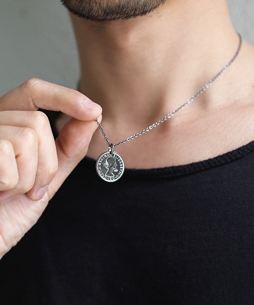 シルバー コインペンダント ネックレス　ジャムホームメイド JAM HOME MADE ネックレス シックスペンスコイン シルバー925