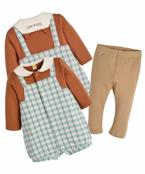 ロンパース・カバーオール p.p.p PUPPAPUPO ベビー服 ロンパース 2way カバーオール ダブルガーゼ