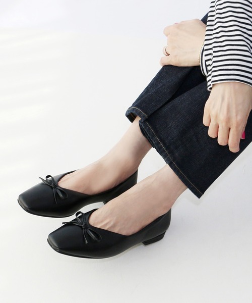 【新品未使用】Fin スクエアトゥVカットバレエシューズ　24.5 Fin｜スクエアトゥVカットバレエシューズ | Rakuten Fashion