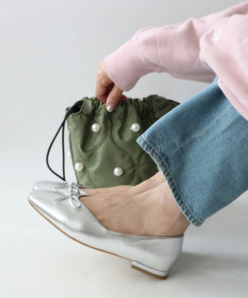 【新品未使用】Fin スクエアトゥVカットバレエシューズ　24.5 Fin｜スクエアトゥVカットバレエシューズ | Rakuten Fashion