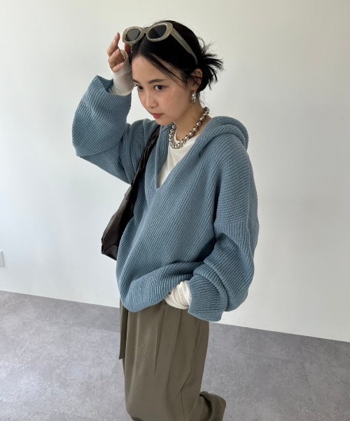 HANNE ニット セーター フーディーニットプルオーバー レディース