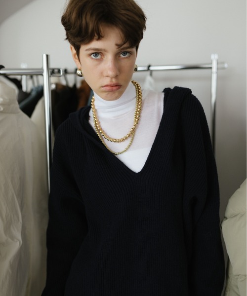 HANNE ニット セーター フーディーニットプルオーバー レディース